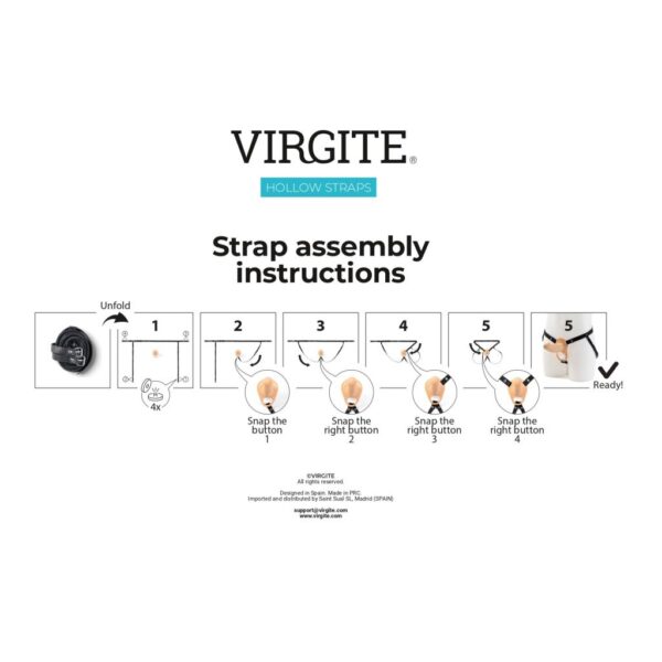 Dildo hueco con arnés ajustable H2 de Virgite - Imagen 8