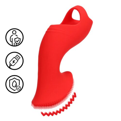 dedo vibrador texturizado loveline rojo 01