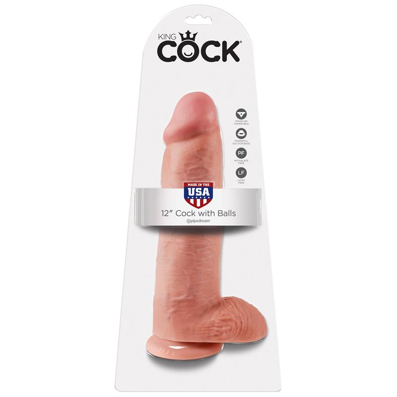 King Cock Pene con Testículos de 12 - Color Natural 2 King Cock Pene con Testículos de 12 - Color Natural - Imagen 2