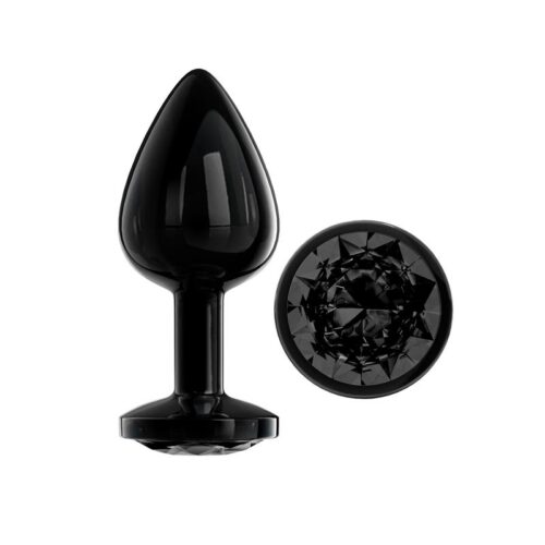 blackgem plug anal metalico con joya color negro talla m 1