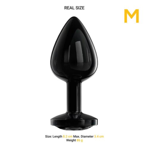 blackgem plug anal metalico con joya color negro talla m 3