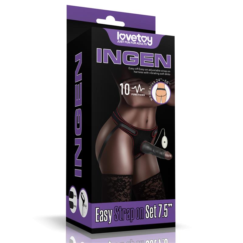 Arnés Ajustable con Dildo 10 Vibraciones 7.5 1 Arnés Ajustable con Dildo 10 Vibraciones 7.5
